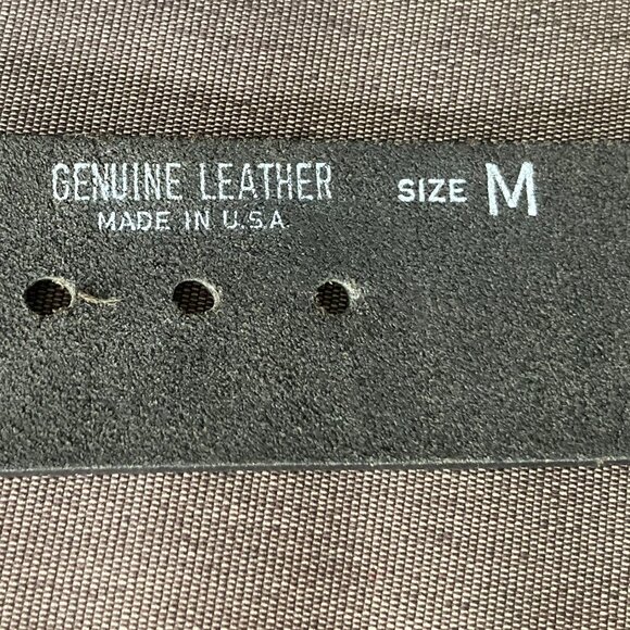 Black 100% Leather Punk Studded Belt, Size M - Picture 2 of 2